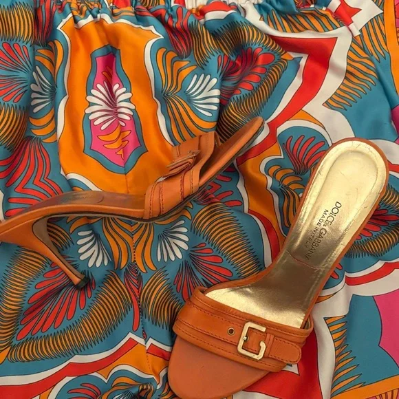 Dolce & Gabbana Vibrant Orange Heel Sandals - Picture 2 of 12